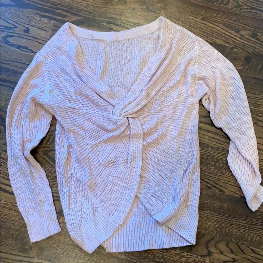 NWT Twist back plunging v neck sweater